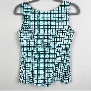 KATE SPADE | Tatiana Sleeveless Peplum Top in Breezeblock Women’s Size Small
